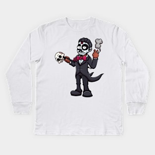 Sugar Skull Male Kids Long Sleeve T-Shirt